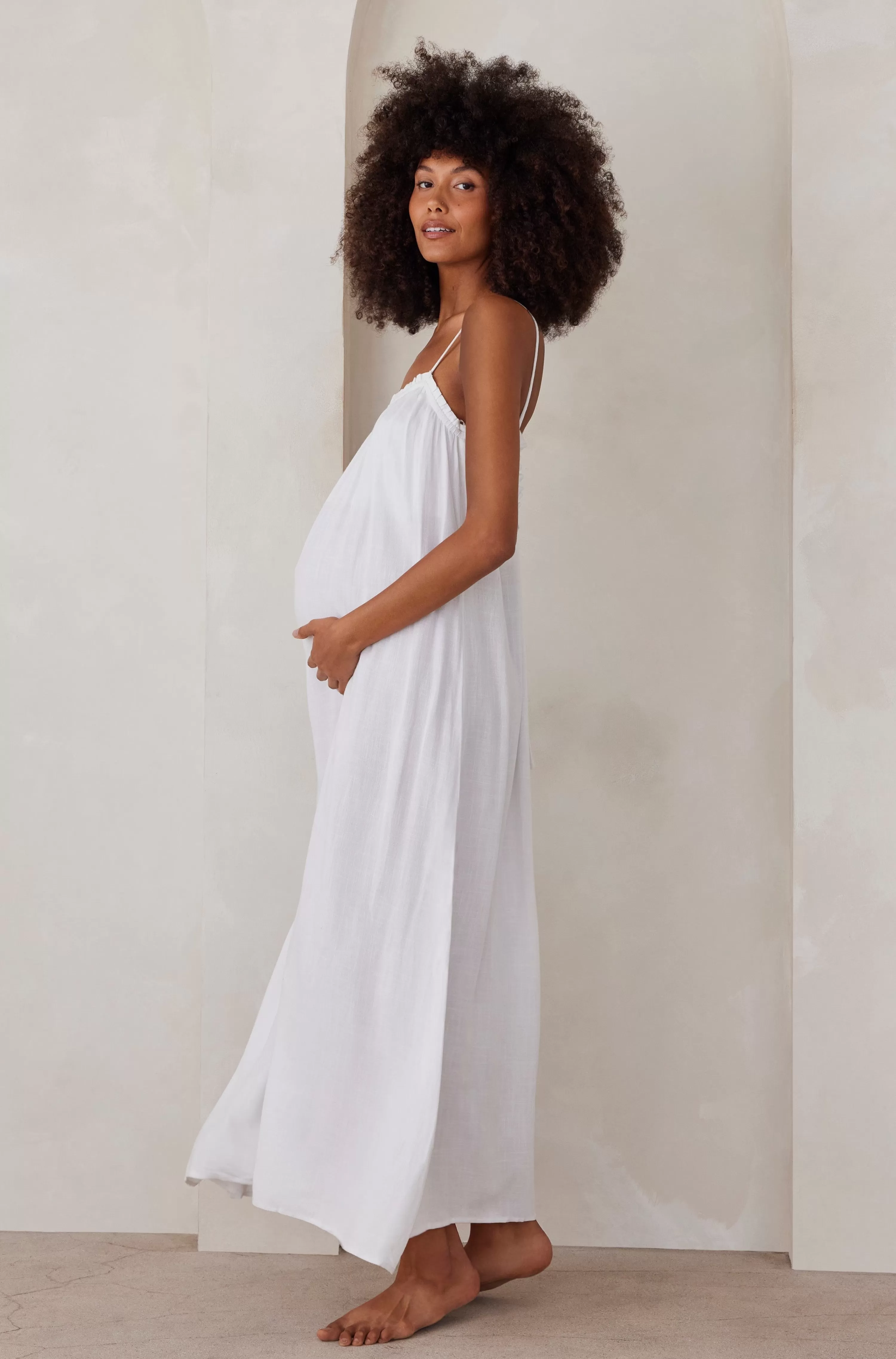 Dresses | BUMPSUIT Linen Maxi Dress White | Black | Taupe