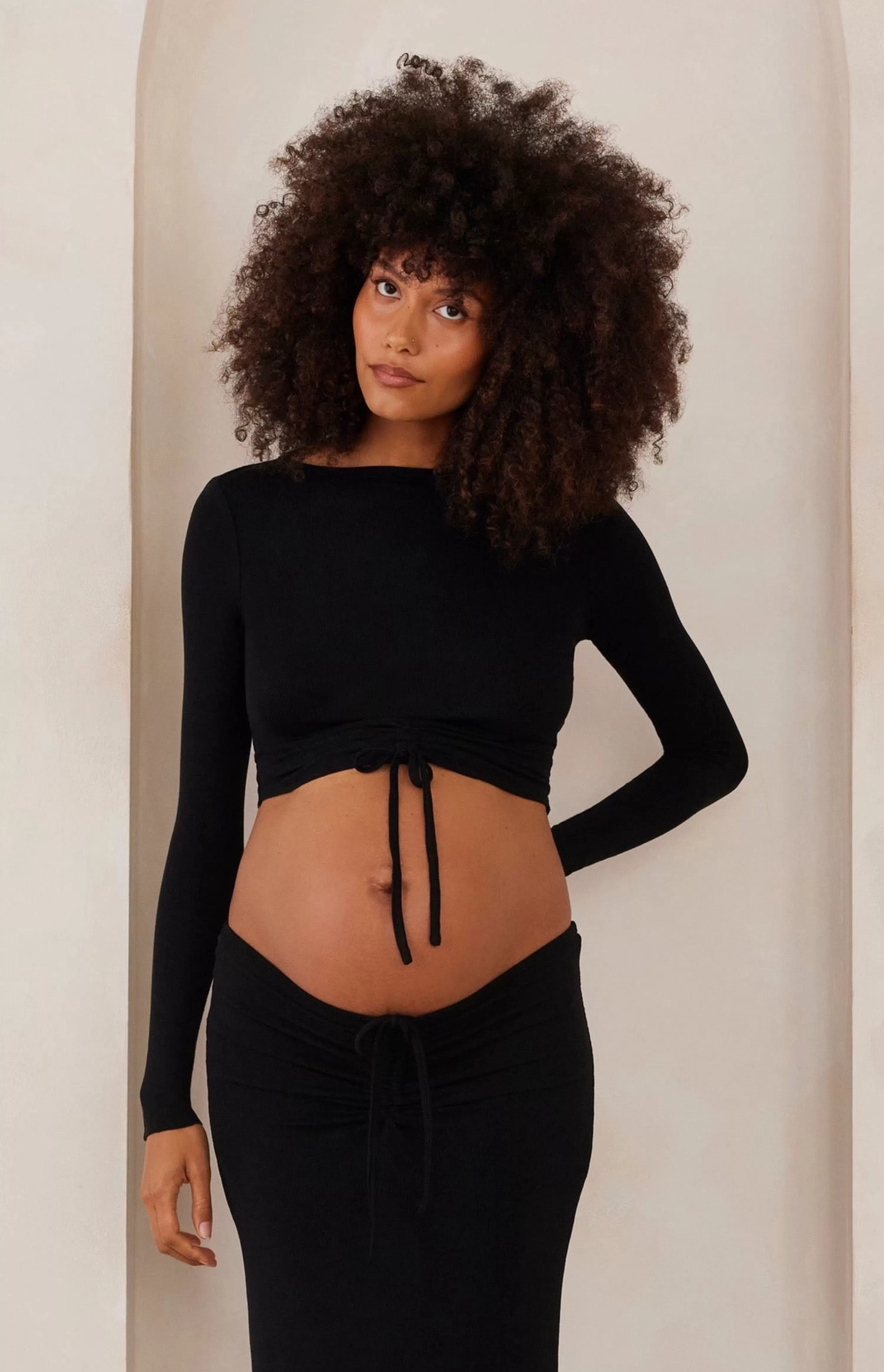 Dresses | BUMPSUIT Soft Rib Long Sleeve Top Black