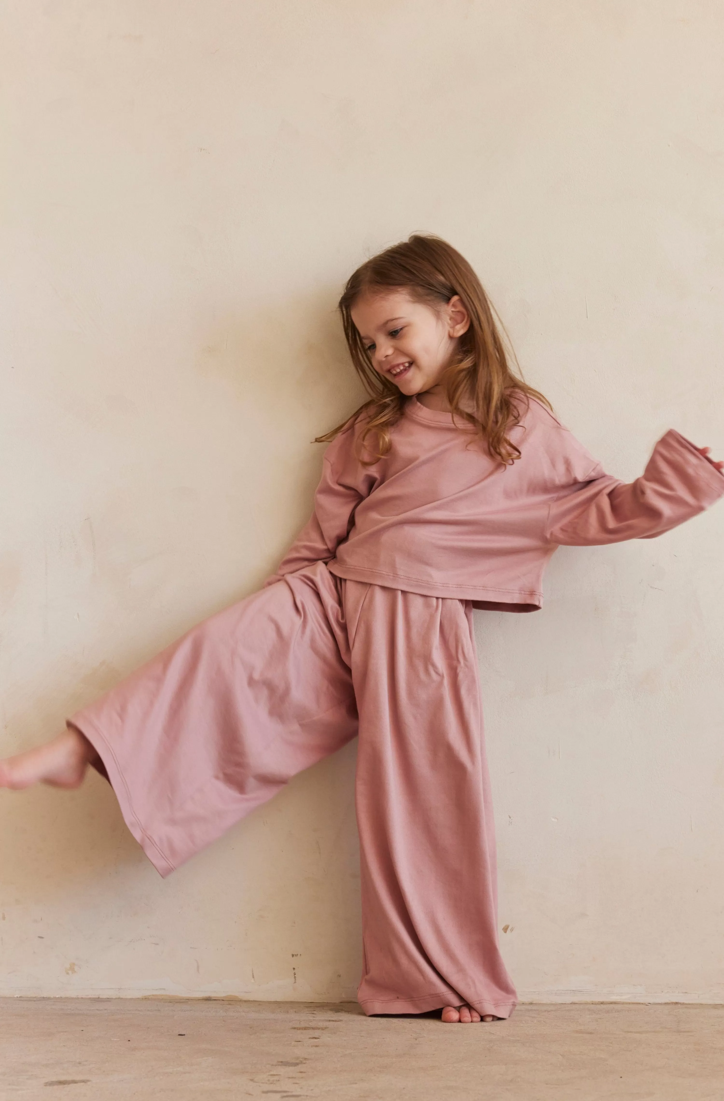 Loungewear | BUMPSUIT The Cloud Kids Long Sleeve Tee Dusty Rose | Rust | Cement