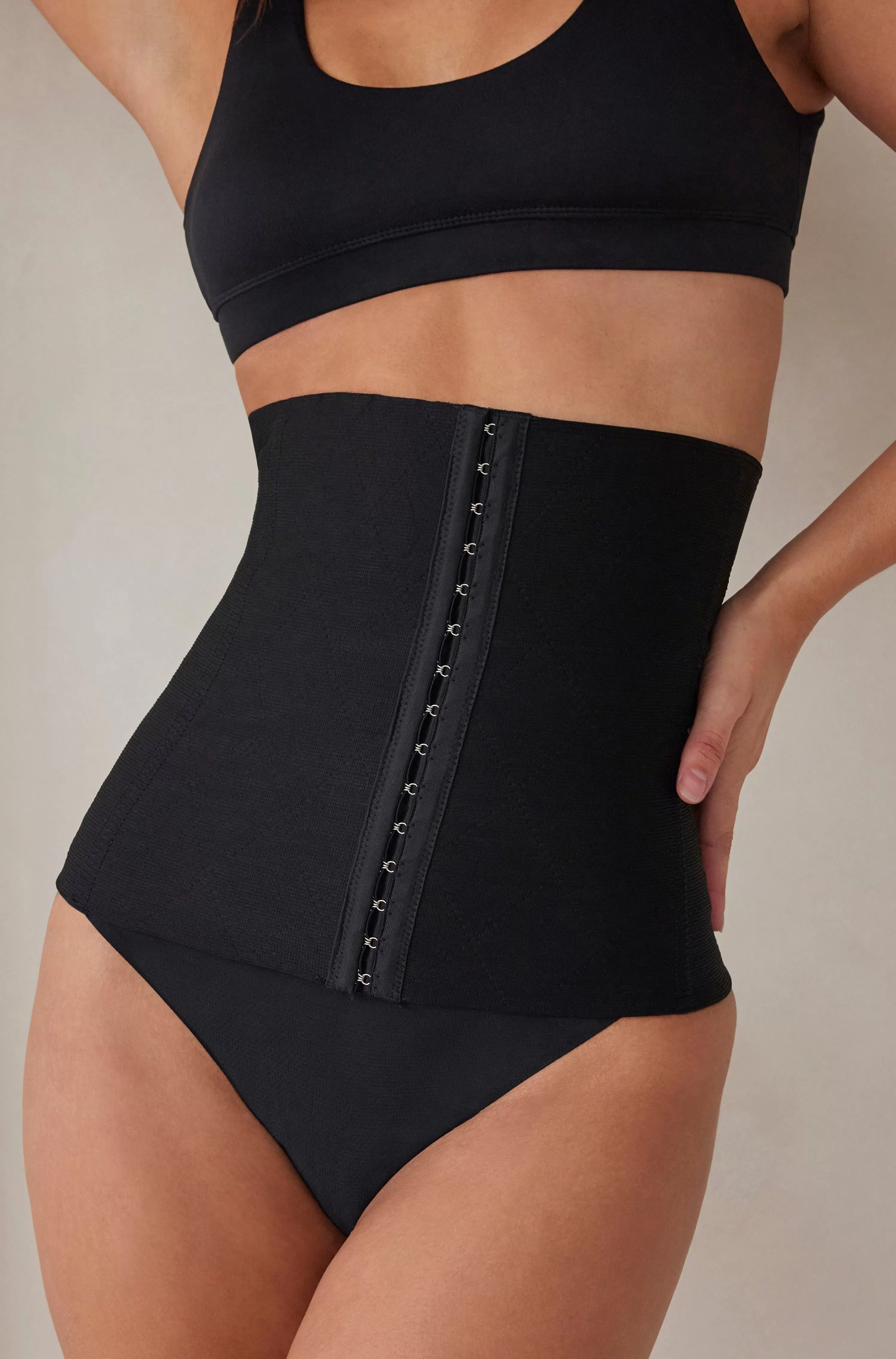 Shapewear | BUMPSUIT The Hook And Eye Waist Trainer Black